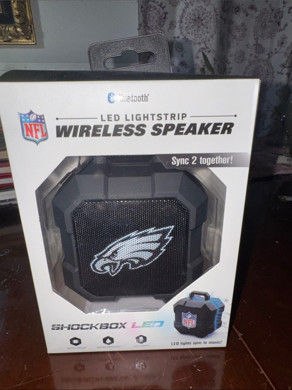 NFL Black Philadelphia Eagles LED Wireless Shockbox Speaker
